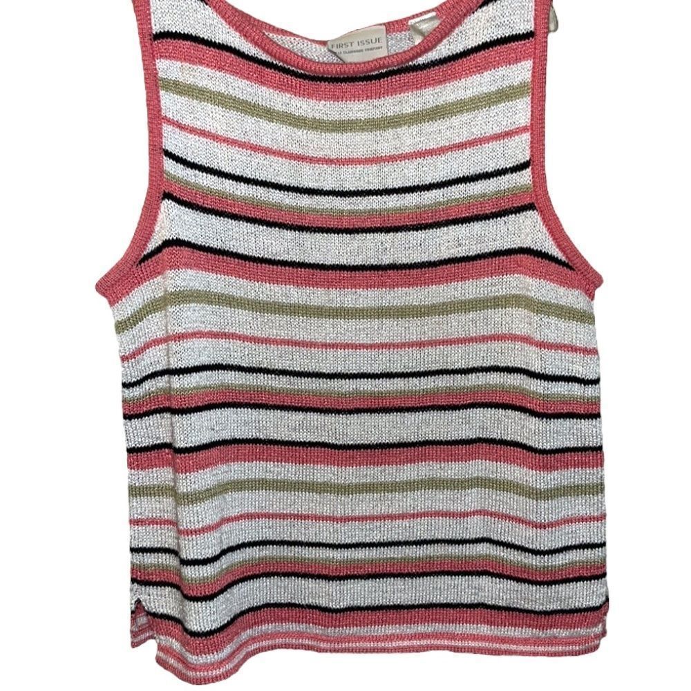 Liz Claiborne First Issue 80s Vintage Sleeveless Knit Sweater